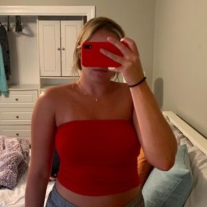 Red tube top